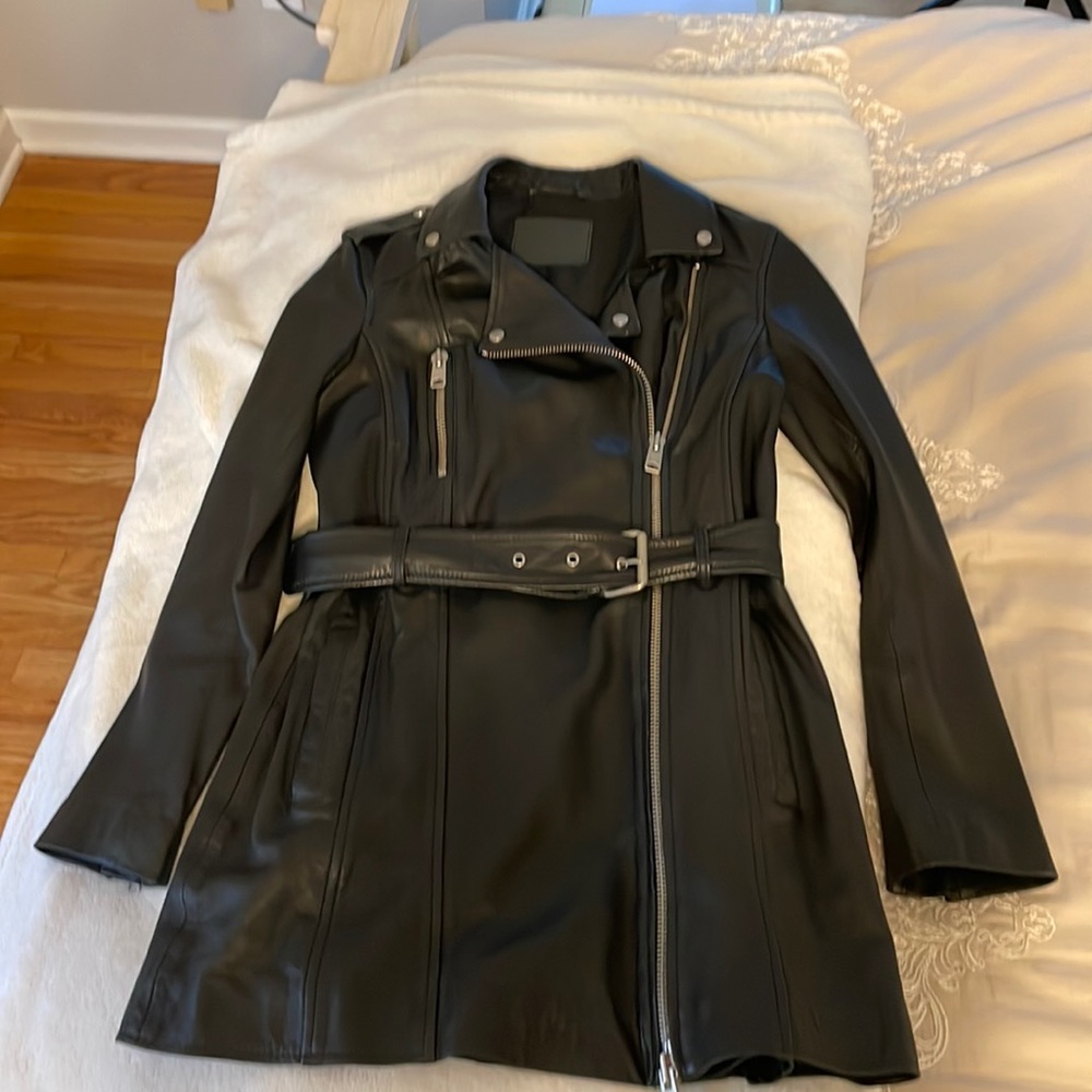 All Saints Black Whitmer Biker leather jacket- priced to sell